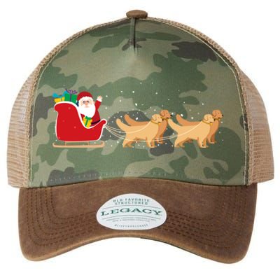 Golden Retriever Santa Christmas Sleigh Funny Labrador Xmas Gift Legacy Tie Dye Trucker Hat