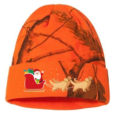 Golden Retriever Santa Christmas Sleigh Funny Labrador Xmas Gift Kati Licensed 12" Camo Beanie