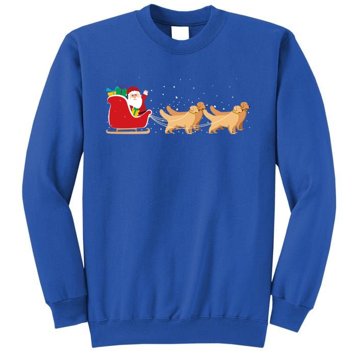 Golden Retriever Santa Christmas Sleigh Funny Labrador Xmas Gift Sweatshirt