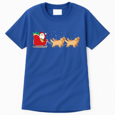 Golden Retriever Santa Christmas Sleigh Funny Labrador Xmas Gift Tall T-Shirt