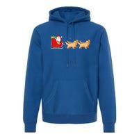 Golden Retriever Santa Christmas Sleigh Funny Labrador Xmas Gift Premium Hoodie