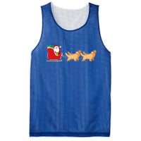 Golden Retriever Santa Christmas Sleigh Funny Labrador Xmas Gift Mesh Reversible Basketball Jersey Tank