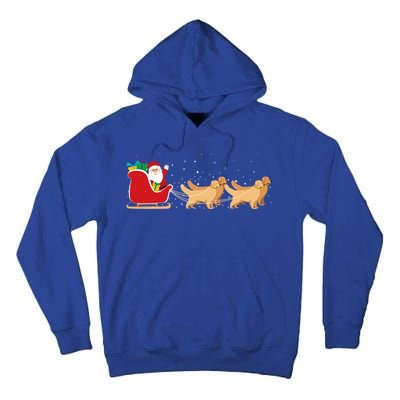 Golden Retriever Santa Christmas Sleigh Funny Labrador Xmas Gift Tall Hoodie