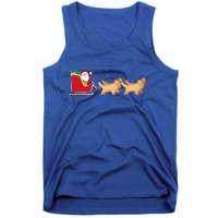 Golden Retriever Santa Christmas Sleigh Funny Labrador Xmas Gift Tank Top