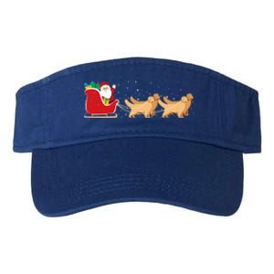 Golden Retriever Santa Christmas Sleigh Funny Labrador Xmas Gift Valucap Bio-Washed Visor