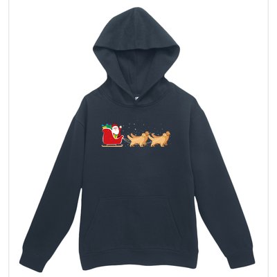 Golden Retriever Santa Christmas Sleigh Funny Labrador Xmas Gift Urban Pullover Hoodie