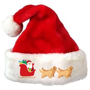 Golden Retriever Santa Christmas Sleigh Funny Labrador Xmas Gift Premium Christmas Santa Hat