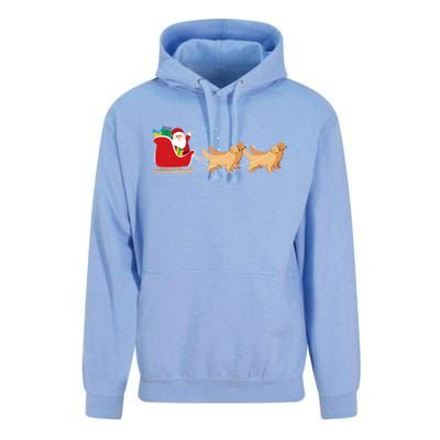 Golden Retriever Santa Christmas Sleigh Funny Labrador Xmas Gift Unisex Surf Hoodie