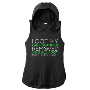 Gallbladder Removal Surgery Recovery Ladies PosiCharge Tri-Blend Wicking Draft Hoodie Tank