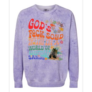 Gods Rock Solid Truth In A World Colorblast Crewneck Sweatshirt