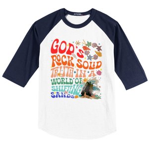 Gods Rock Solid Truth In A World Baseball Sleeve Shirt