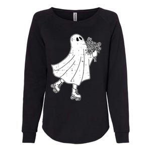 Ghost Roller Skate Halloween Costume Ghoul Skating Skater Funny Gift Womens California Wash Sweatshirt