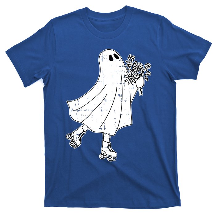 Ghost Roller Skate Halloween Costume Ghoul Skating Skater Funny Gift T-Shirt