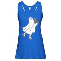 Ghost Roller Skate Halloween Costume Ghoul Skating Skater Funny Gift Ladies Essential Flowy Tank