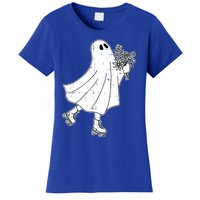 Ghost Roller Skate Halloween Costume Ghoul Skating Skater Funny Gift Women's T-Shirt