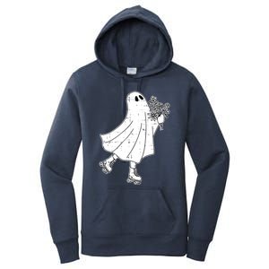 Ghost Roller Skate Halloween Costume Ghoul Skating Skater Funny Gift Women's Pullover Hoodie