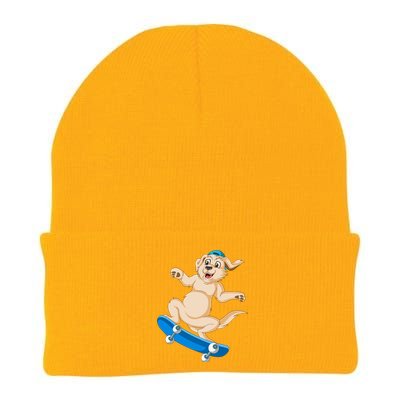 Golden Retriver Skateboarding Knit Cap Winter Beanie