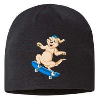 Golden Retriver Skateboarding Sustainable Beanie