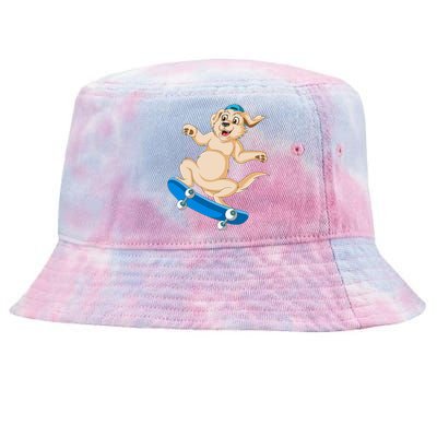 Golden Retriver Skateboarding Tie-Dyed Bucket Hat