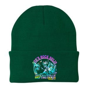 GodS Rock Solid Breaker Rock Beach Vbs 2024 Christian Knit Cap Winter Beanie