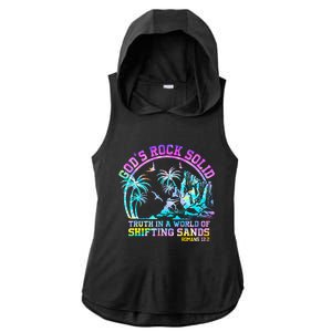 GodS Rock Solid Breaker Rock Beach Vbs 2024 Christian Ladies PosiCharge Tri-Blend Wicking Draft Hoodie Tank