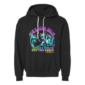 GodS Rock Solid Breaker Rock Beach Vbs 2024 Christian Garment-Dyed Fleece Hoodie