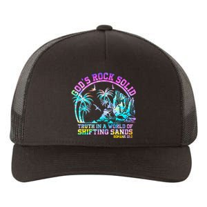 GodS Rock Solid Breaker Rock Beach Vbs 2024 Christian Yupoong Adult 5-Panel Trucker Hat