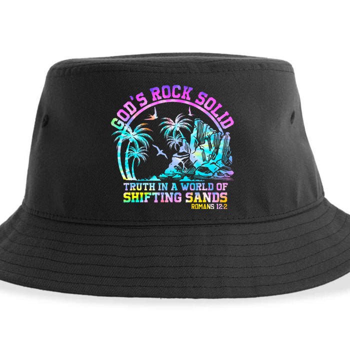 GodS Rock Solid Breaker Rock Beach Vbs 2024 Christian Sustainable Bucket Hat