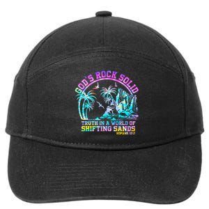 GodS Rock Solid Breaker Rock Beach Vbs 2024 Christian 7-Panel Snapback Hat