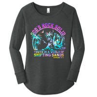 GodS Rock Solid Breaker Rock Beach Vbs 2024 Christian Women's Perfect Tri Tunic Long Sleeve Shirt