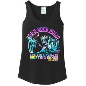 GodS Rock Solid Breaker Rock Beach Vbs 2024 Christian Ladies Essential Tank