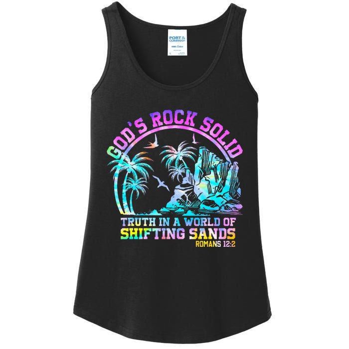 GodS Rock Solid Breaker Rock Beach Vbs 2024 Christian Ladies Essential Tank