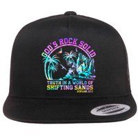 GodS Rock Solid Breaker Rock Beach Vbs 2024 Christian Flat Bill Trucker Hat