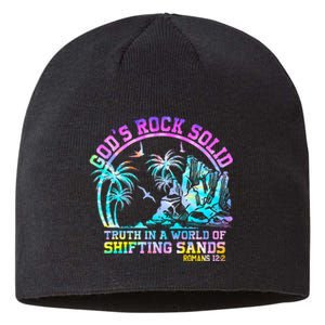 GodS Rock Solid Breaker Rock Beach Vbs 2024 Christian Sustainable Beanie