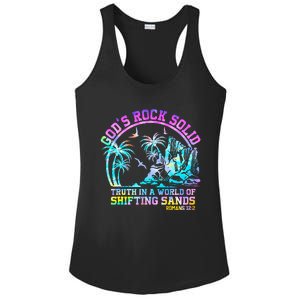 GodS Rock Solid Breaker Rock Beach Vbs 2024 Christian Ladies PosiCharge Competitor Racerback Tank