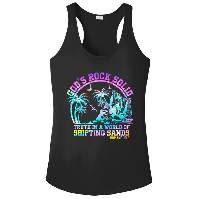 GodS Rock Solid Breaker Rock Beach Vbs 2024 Christian Ladies PosiCharge Competitor Racerback Tank