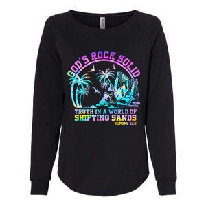 GodS Rock Solid Breaker Rock Beach Vbs 2024 Christian Womens California Wash Sweatshirt