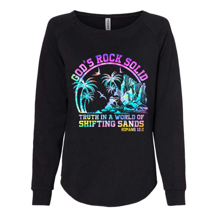 GodS Rock Solid Breaker Rock Beach Vbs 2024 Christian Womens California Wash Sweatshirt