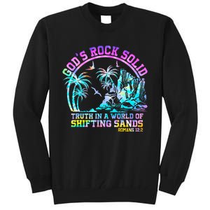 GodS Rock Solid Breaker Rock Beach Vbs 2024 Christian Tall Sweatshirt