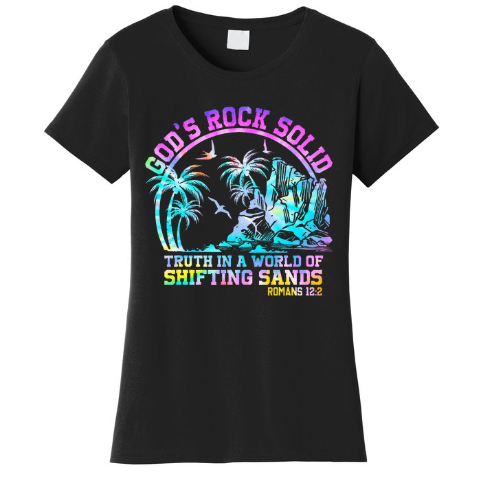 GodS Rock Solid Breaker Rock Beach Vbs 2024 Christian Women's T-Shirt