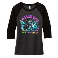 GodS Rock Solid Breaker Rock Beach Vbs 2024 Christian Women's Tri-Blend 3/4-Sleeve Raglan Shirt