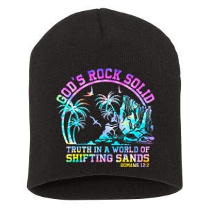 GodS Rock Solid Breaker Rock Beach Vbs 2024 Christian Short Acrylic Beanie