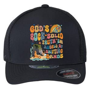 GodS Rock Solid Breaker Rock Beach Vbs 2024 Christian Flexfit Unipanel Trucker Cap