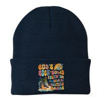 GodS Rock Solid Breaker Rock Beach Vbs 2024 Christian Knit Cap Winter Beanie