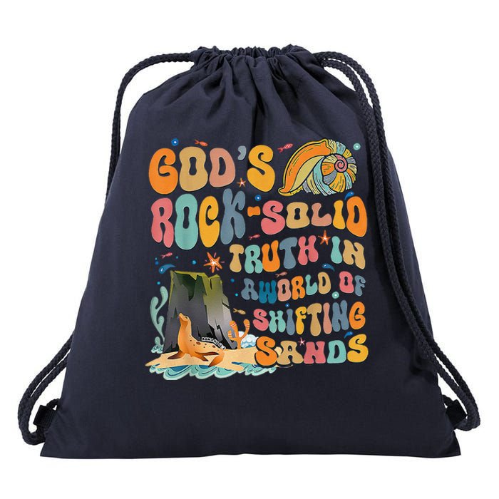 GodS Rock Solid Breaker Rock Beach Vbs 2024 Christian Drawstring Bag