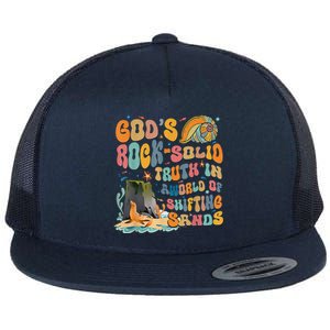 GodS Rock Solid Breaker Rock Beach Vbs 2024 Christian Flat Bill Trucker Hat