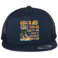 GodS Rock Solid Breaker Rock Beach Vbs 2024 Christian Flat Bill Trucker Hat