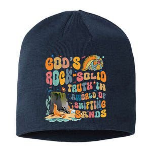 GodS Rock Solid Breaker Rock Beach Vbs 2024 Christian Sustainable Beanie