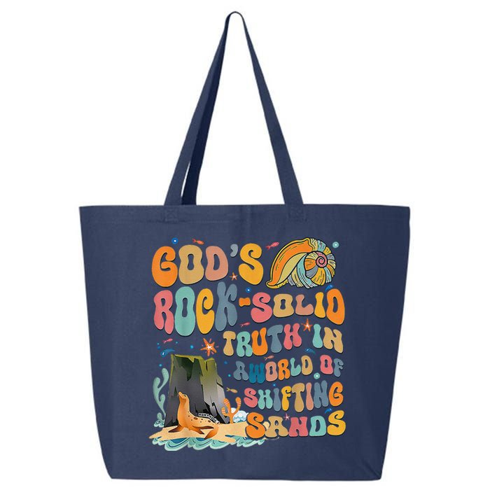 GodS Rock Solid Breaker Rock Beach Vbs 2024 Christian 25L Jumbo Tote