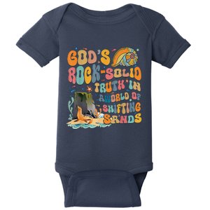 GodS Rock Solid Breaker Rock Beach Vbs 2024 Christian Baby Bodysuit